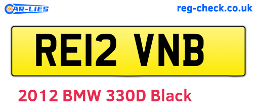 RE12VNB are the vehicle registration plates.