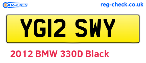YG12SWY are the vehicle registration plates.