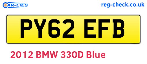 PY62EFB are the vehicle registration plates.
