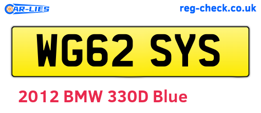 WG62SYS are the vehicle registration plates.