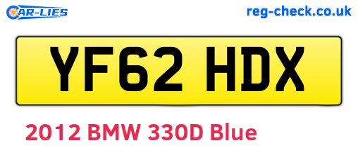 YF62HDX are the vehicle registration plates.