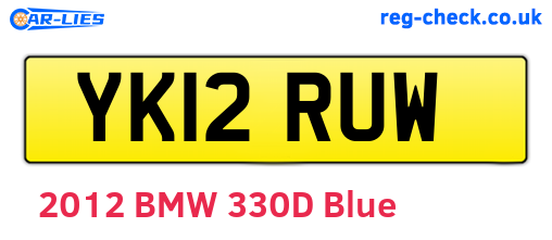YK12RUW are the vehicle registration plates.