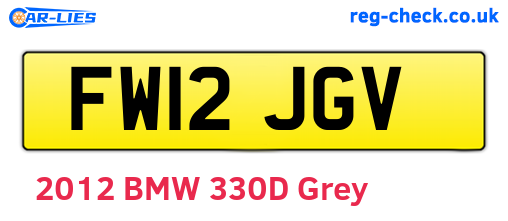 FW12JGV are the vehicle registration plates.