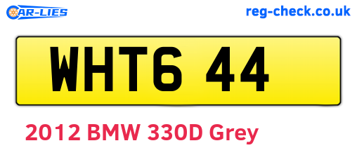 WHT644 are the vehicle registration plates.