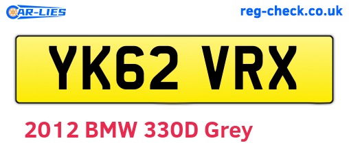 YK62VRX are the vehicle registration plates.