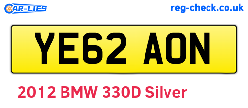 YE62AON are the vehicle registration plates.