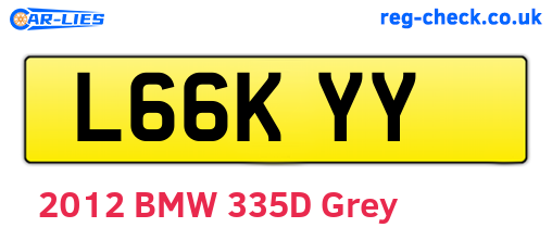 L66KYY are the vehicle registration plates.