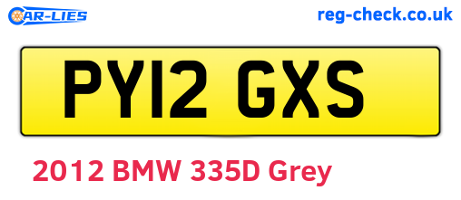 PY12GXS are the vehicle registration plates.