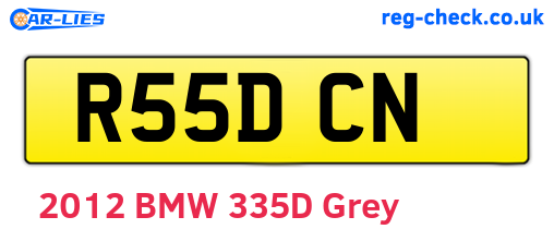 R55DCN are the vehicle registration plates.