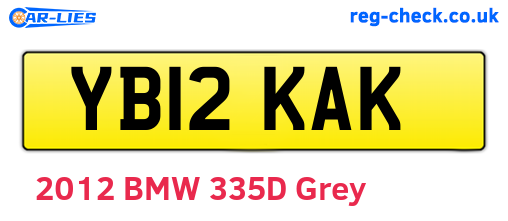 YB12KAK are the vehicle registration plates.
