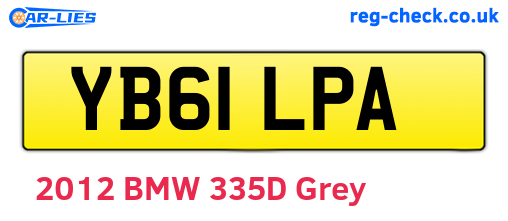 YB61LPA are the vehicle registration plates.