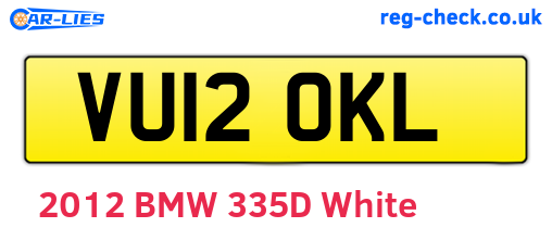 VU12OKL are the vehicle registration plates.