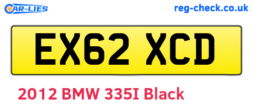 EX62XCD are the vehicle registration plates.