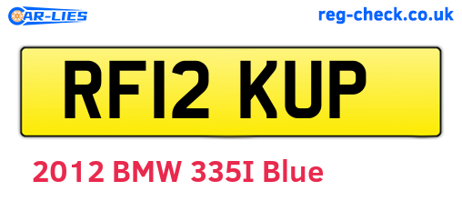 RF12KUP are the vehicle registration plates.