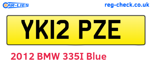 YK12PZE are the vehicle registration plates.