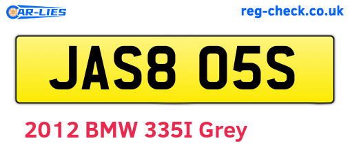 JAS805S are the vehicle registration plates.