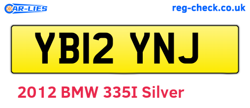 YB12YNJ are the vehicle registration plates.