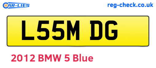 L55MDG are the vehicle registration plates.