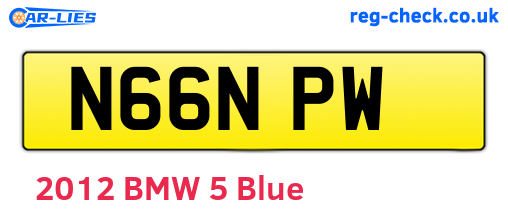 N66NPW are the vehicle registration plates.
