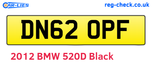 DN62OPF are the vehicle registration plates.