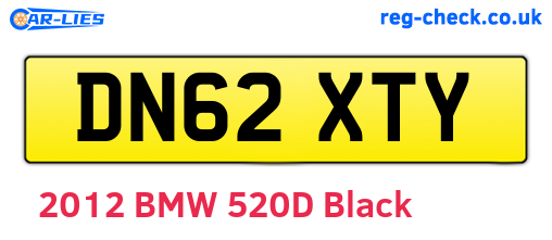 DN62XTY are the vehicle registration plates.