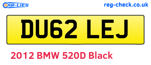 DU62LEJ are the vehicle registration plates.