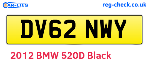 DV62NWY are the vehicle registration plates.