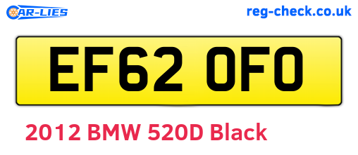 EF62OFO are the vehicle registration plates.