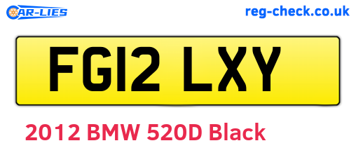 FG12LXY are the vehicle registration plates.