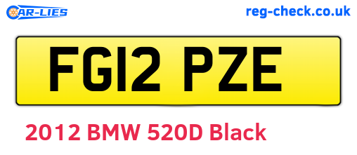 FG12PZE are the vehicle registration plates.