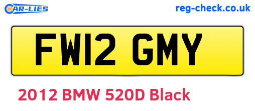 FW12GMY are the vehicle registration plates.