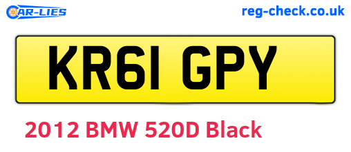 KR61GPY are the vehicle registration plates.