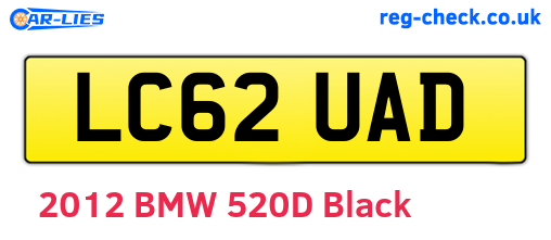 LC62UAD are the vehicle registration plates.