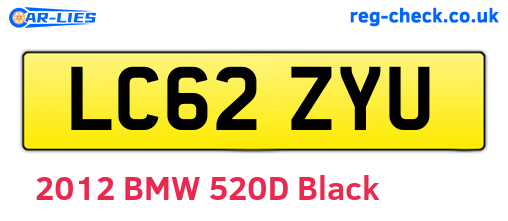 LC62ZYU are the vehicle registration plates.
