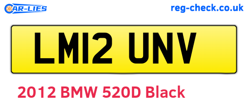 LM12UNV are the vehicle registration plates.