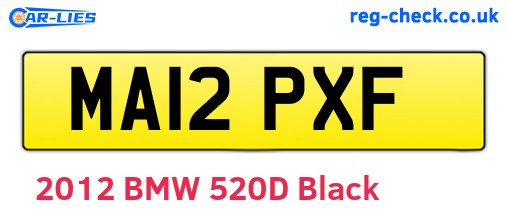 MA12PXF are the vehicle registration plates.