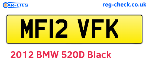 MF12VFK are the vehicle registration plates.