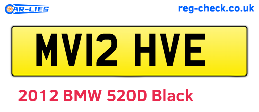 MV12HVE are the vehicle registration plates.