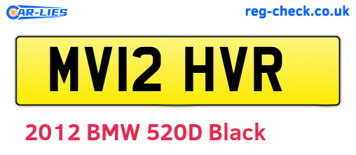 MV12HVR are the vehicle registration plates.
