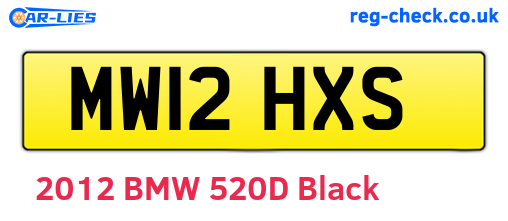 MW12HXS are the vehicle registration plates.