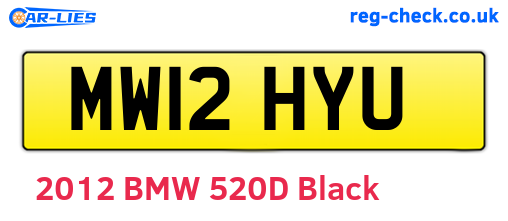 MW12HYU are the vehicle registration plates.