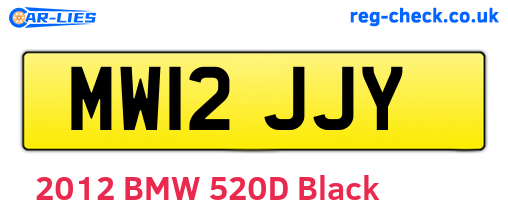MW12JJY are the vehicle registration plates.