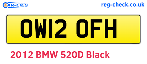 OW12OFH are the vehicle registration plates.