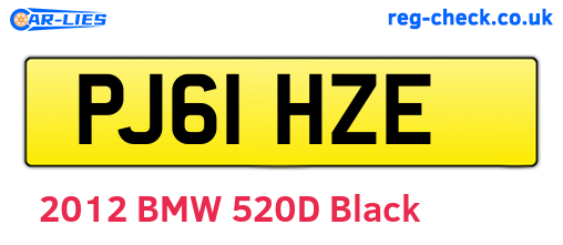 PJ61HZE are the vehicle registration plates.