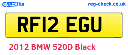RF12EGU are the vehicle registration plates.