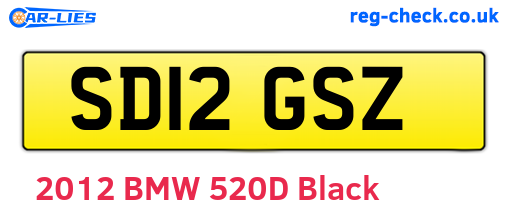 SD12GSZ are the vehicle registration plates.