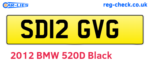 SD12GVG are the vehicle registration plates.