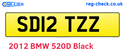 SD12TZZ are the vehicle registration plates.