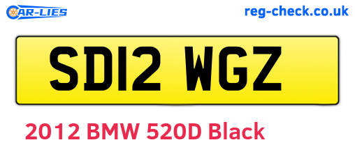 SD12WGZ are the vehicle registration plates.
