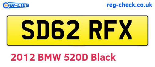 SD62RFX are the vehicle registration plates.